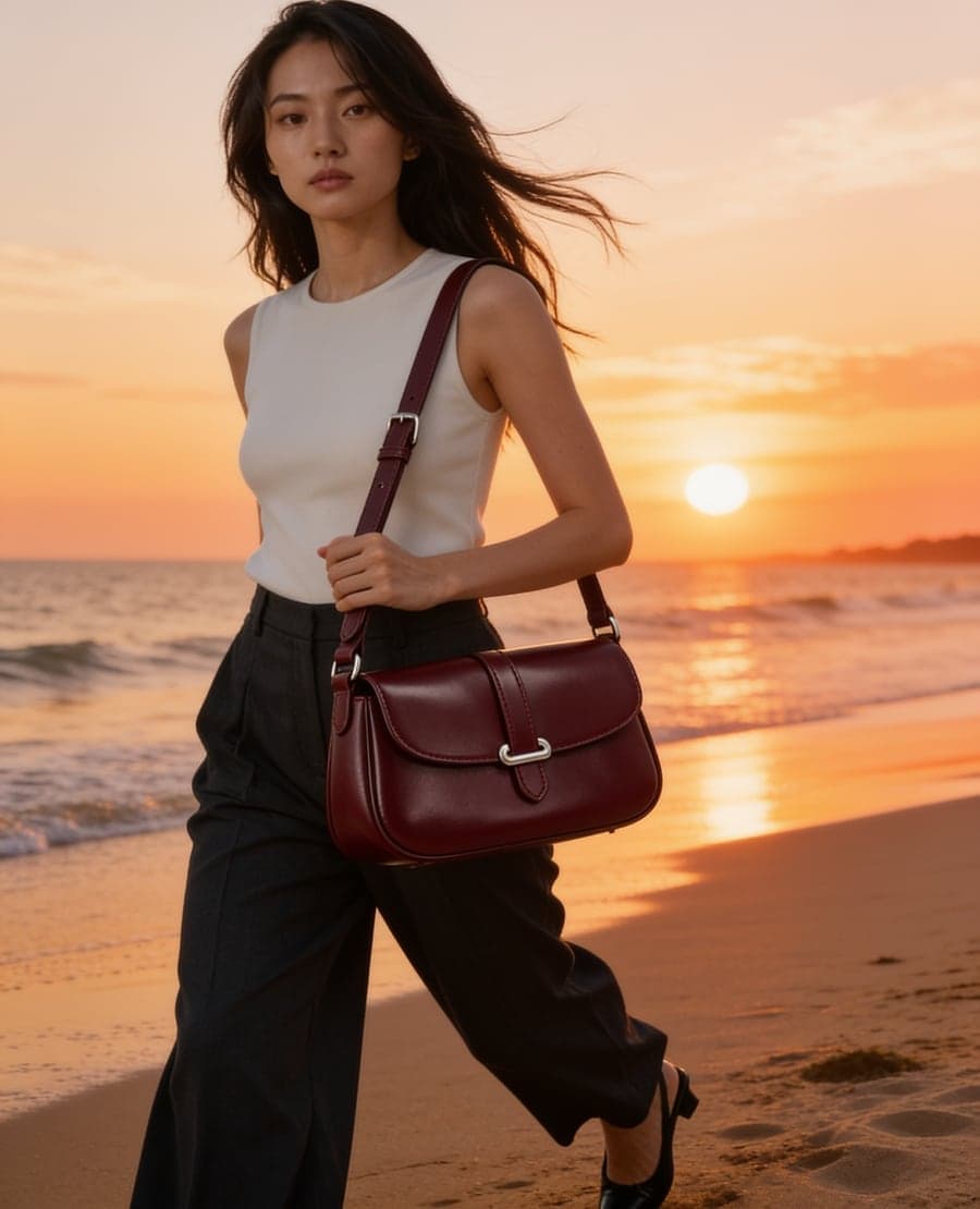同じ商品とモデルから、指定した情景ごとに生成した画像