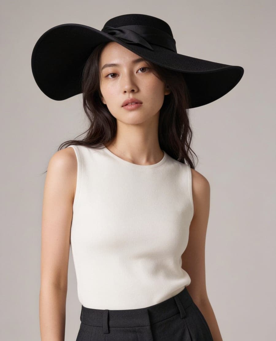 同じモデルに異なる商品を合わせた生成画像